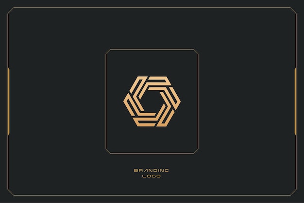 abstract hexagon marketing trading networking vector logo