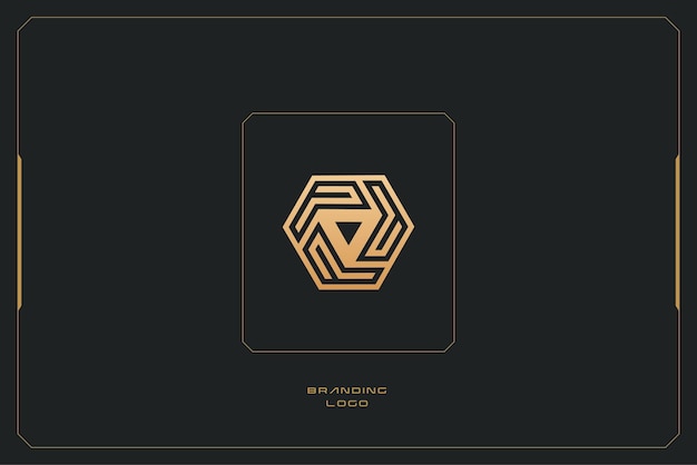 abstract hexagon marketing trading networking vector logo
