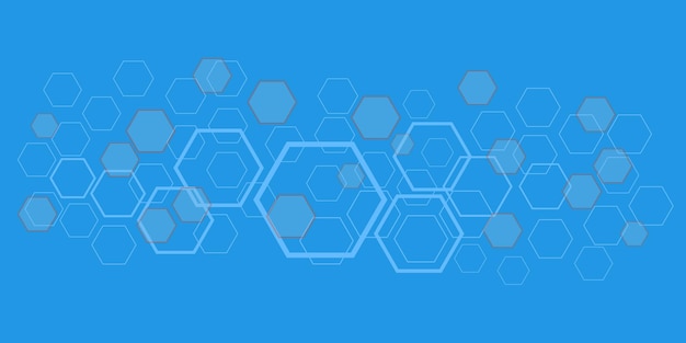 abstract hexagonal background science and technology concept blue hexagon background