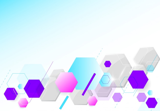 Abstract hexagonal molecular structures in technology