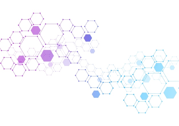 abstract hexagonal molecular structures