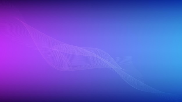 Abstract line with lighting effect on purple and blue gradient color background with copy space