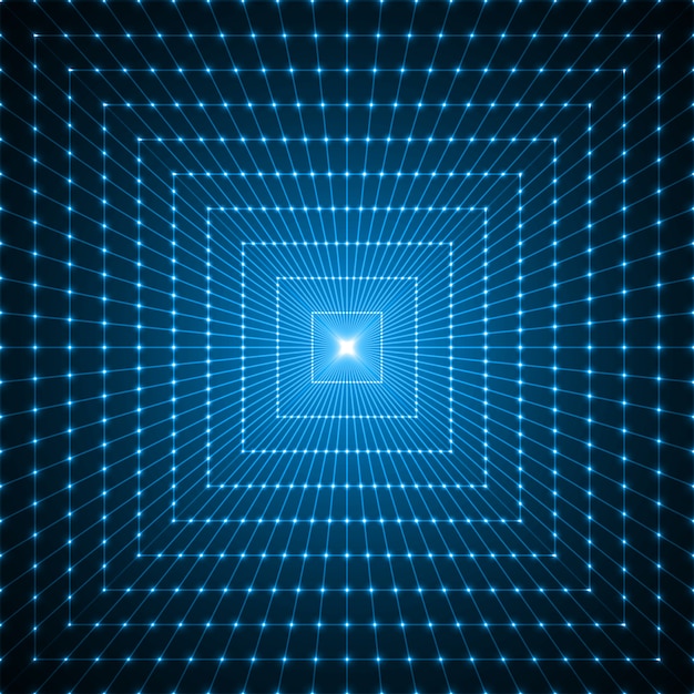 Abstract lines with light beams on intersections.