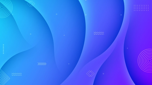 abstract liquid colors background design with memphis and geometric shape elements