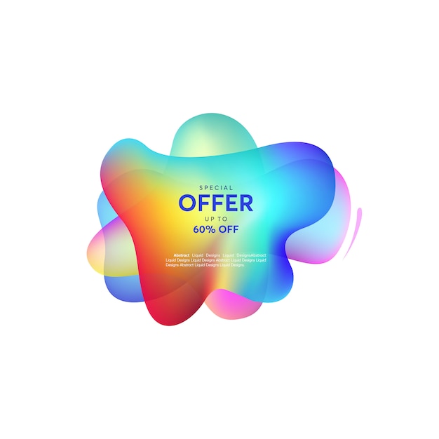 Abstract liquid shape. Fluid design, abstract modern graphic elements. Dynamical colored forms and line. Gradient abstract banners with flowing liquid shapes