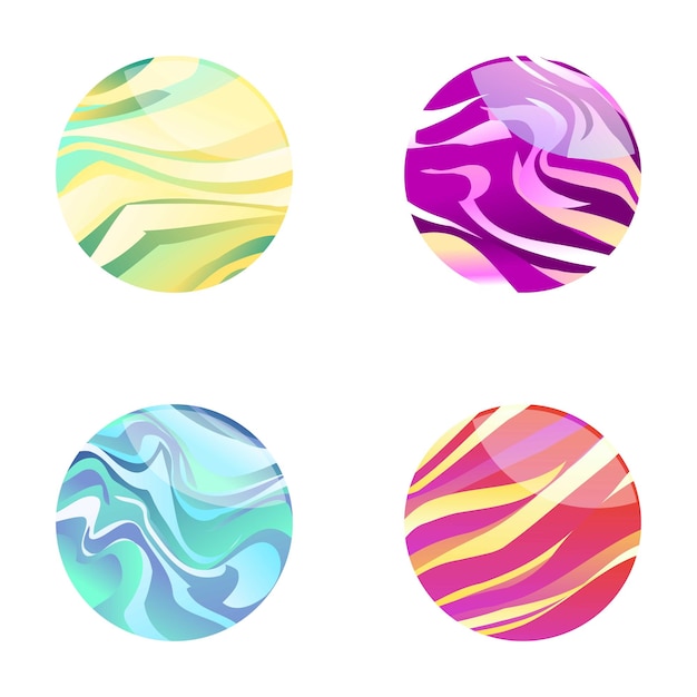 Abstract marble pattern spheres set