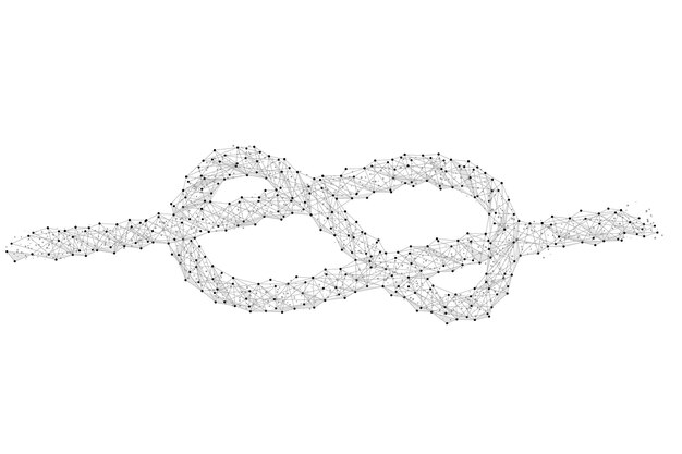 Abstract mash line and point knot on background with an inscription Starry sky or space art