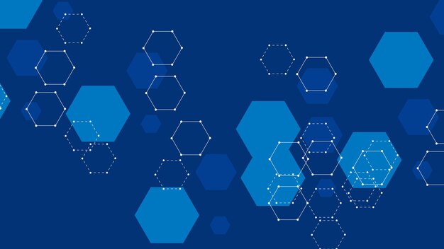Abstract medical background with hexagons and molecules Vector illustration for your design