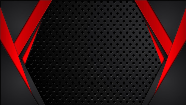 abstract metallic red black frame layout modern tech design template background