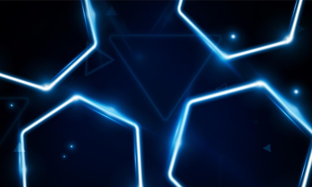 abstract modern colored poster for sports light out technology and with neon hexagon and triangles hitech communication concept innovation background vector design