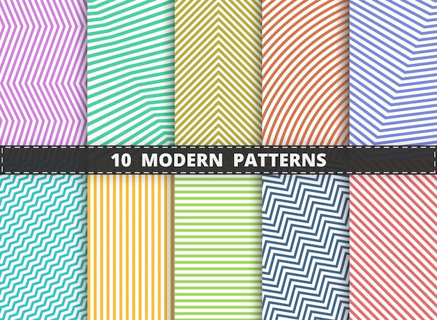 abstract modern pattern of colorful stripe line set background. decorating for wrapping, ad, poster, artwork design. 