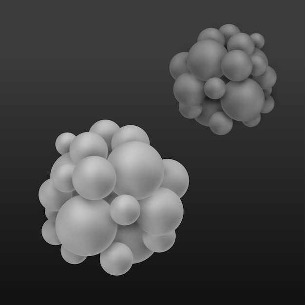 Abstract molecules structure with particles