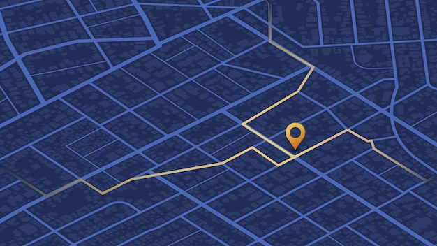 Abstract navigation to poi travel route planning and map navigation concepts city map with routes