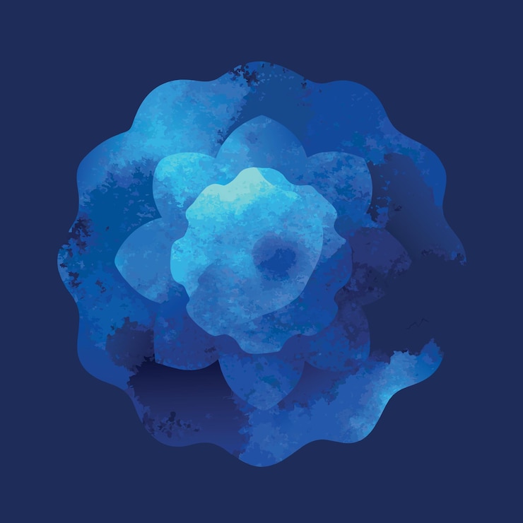 Vektor abstract navy blue water colour blotch for decoration design