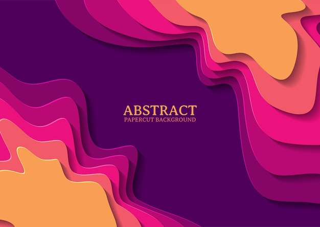 Abstract papercut design background with overlap layer, 3D papercut background multicolors