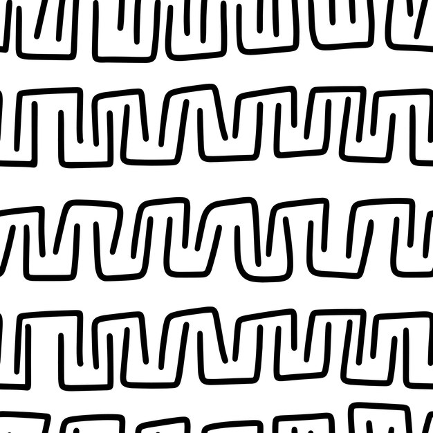 Abstract pattern of geometric shapes black on white background A geometric wave of circles background Vector abstract seamless pattern with a handdrawn round spiral shape made with a brush
