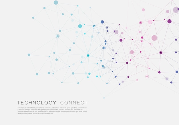 abstract polygonal geometric shape with molecule structure style.  connect illustration