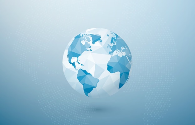 Abstract Polygonal Planet. World globe map. Creative Earth concept.
