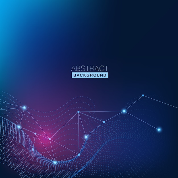 abstract polygonal space background with connecting dots and lines