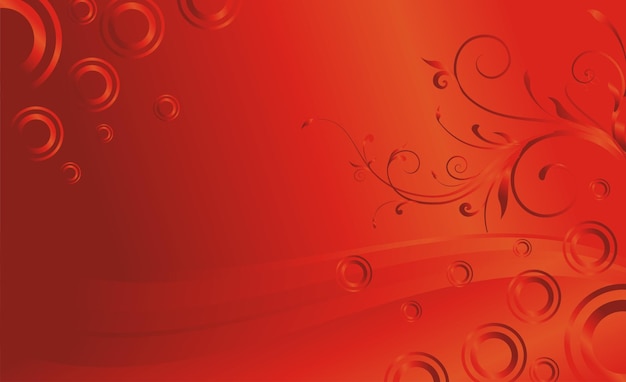 abstract red background with lines and circle