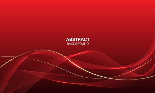 abstract red gold light luxury wave curve with blank space for text place design modern vector