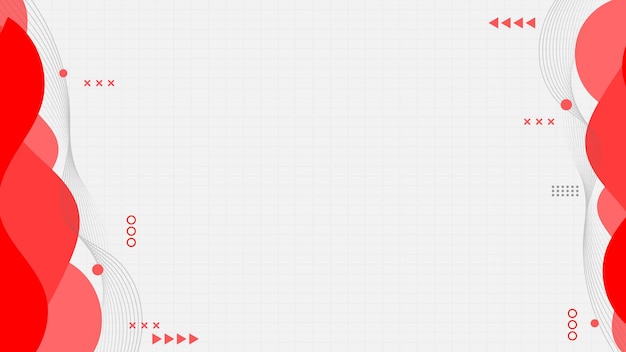 Abstract Red Wave Background with Geometric Accents and Copy Space