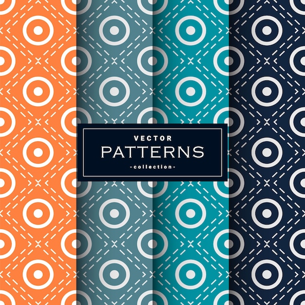 Abstract seamless geometric patterns set