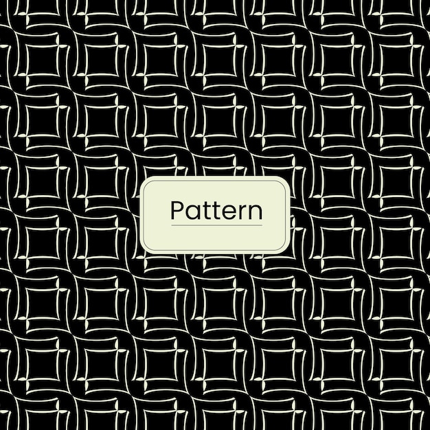 Abstract seamless geometric shape lines with monochrome pattern on a black background