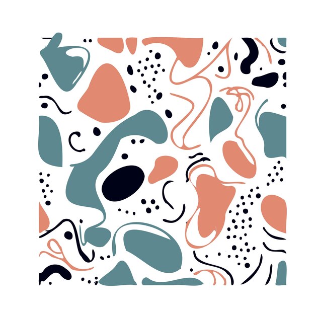 abstract seamless pattern backgrounds dengan doodle lines dan irregular shapes texture