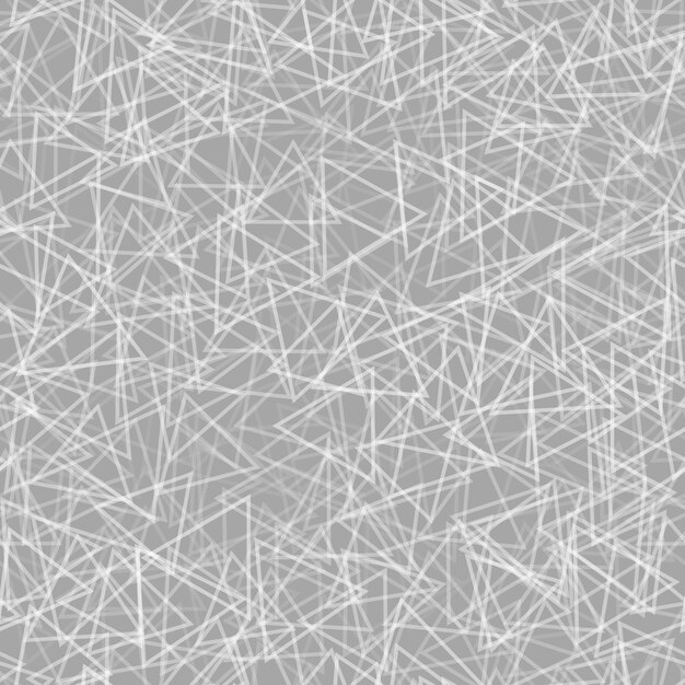 abstract seamless pattern of randomly arranged contours of triangles in white and gray colors