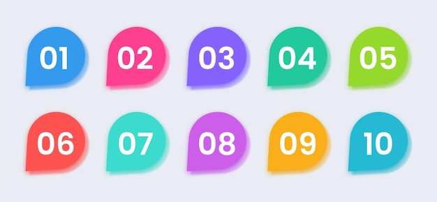 abstract shapes with numbers from one to twelve