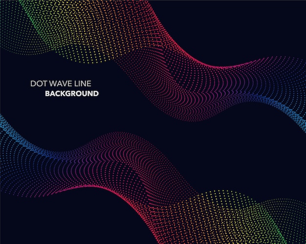 Abstract spectrum gradient wave, dot line, futuristic style background