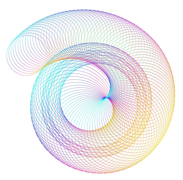 Abstract spiral rainbow design element on white background of twist lines Vector Illustration eps 10 Golden ratio traditional proportions vector icon Fibonacci spiral for elegant business card