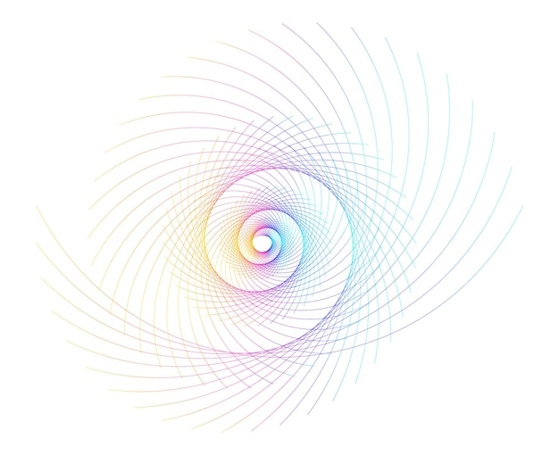 Abstract spiral rainbow design element on white background of twist lines Vector Illustration eps 10 Golden ratio traditional proportions vector icon Fibonacci spiral for elegant business card