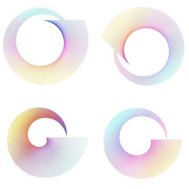 Abstract spiral rainbow design element on white background of twist lines Vector Illustration eps 10 Golden ratio traditional proportions vector icon Fibonacci spiral for elegant business card