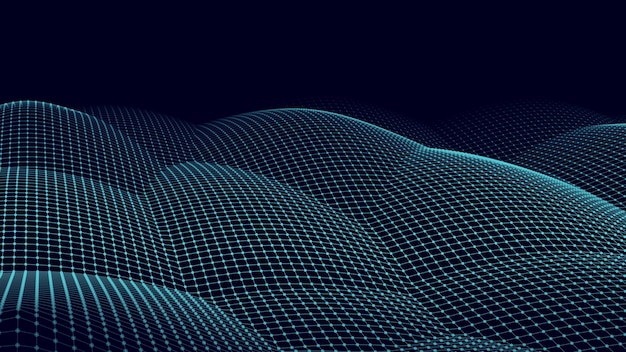 Abstract swirling symbols Twisted wireframe tunnel Curved blue shape Technology glowing logo element