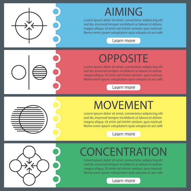 abstract symbols web banner templates set