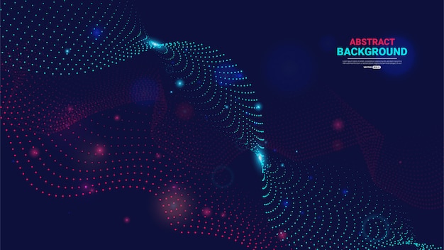Abstract technology background with flowing particles