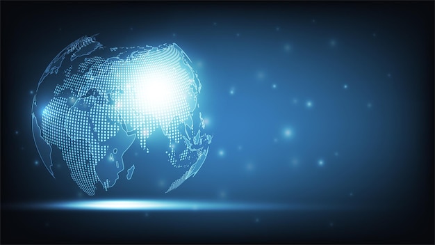 abstract technology background with map world representing the global network concept
