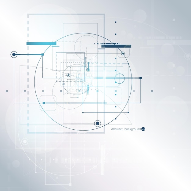 abstract technology background with various technological elements vector illustration