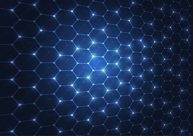 abstract technology blue hexagons pattern background
