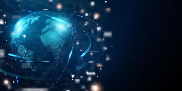 Abstract technology . Global world network and tele communication
