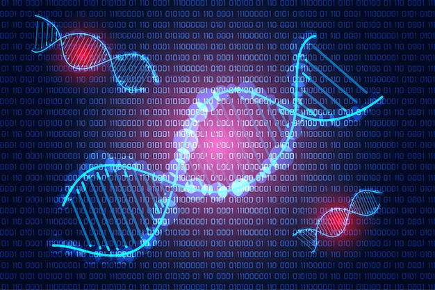 abstract technology science concept DNA binary