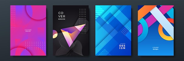 abstract trendy gradient flowing geometric pattern background texture for poster cover design minimal color gradient banner template modern vector wave shape for brochure