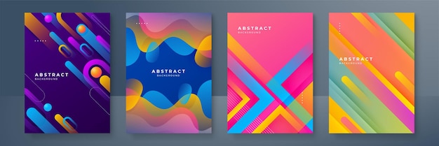 Abstract trendy gradient flowing geometric pattern background texture for poster cover design Minimal color gradient banner template Modern vector wave shape for brochure