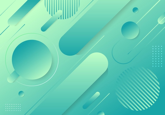 abstract trendy green gradient geometric shape elements pattern composition background. vector illustration