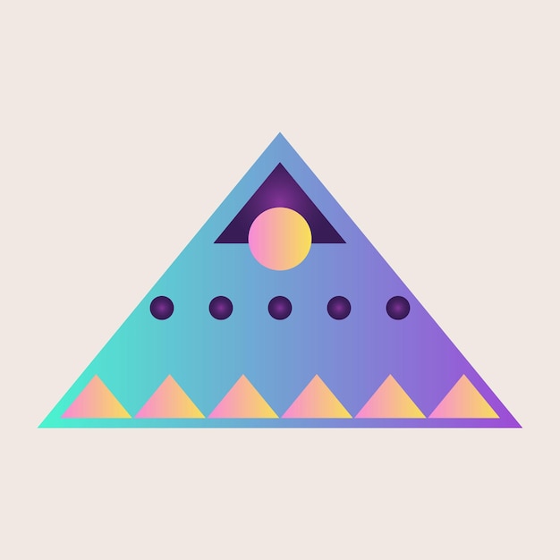 Abstract Triangle Cone Icon Element Gradient Texture Color Graphic Geometric Art Retro Shape Pattern
