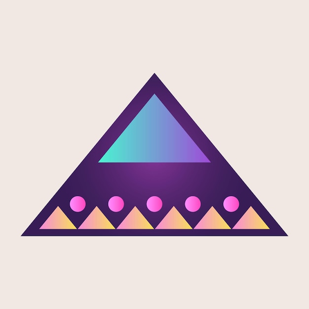 Abstract Triangle Cone Icon Element Gradient Texture Color Graphic Geometric Art Retro Shape Pattern