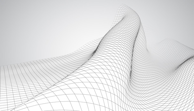 abstract vector 3d background with bends and wave