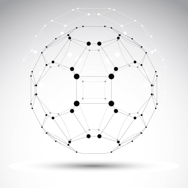 Abstract vector 3D geometric mesh object, clear eps 8.